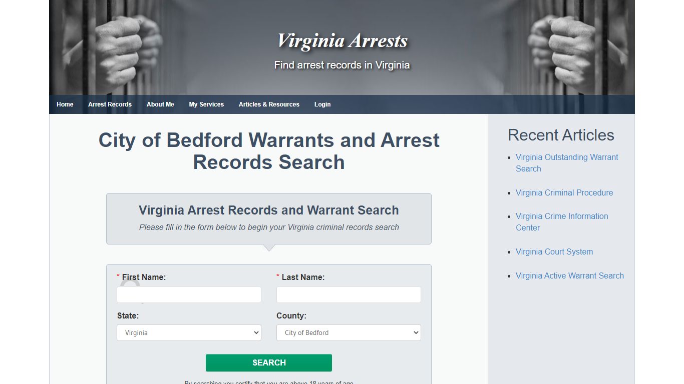 City of Bedford VA Warrants and Arrest Records Search - Virginia Arrests