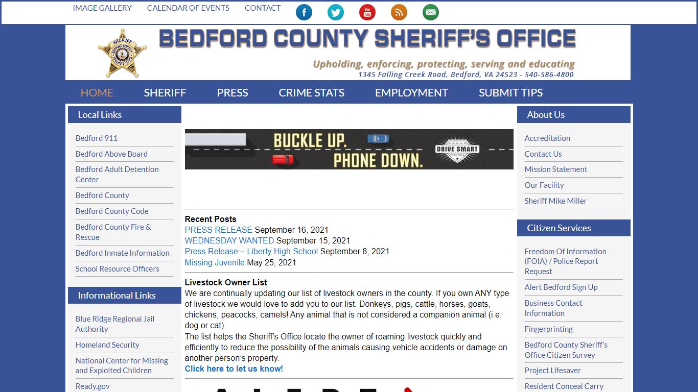 Bedford County Sheriff’s Office – Bedford, VA